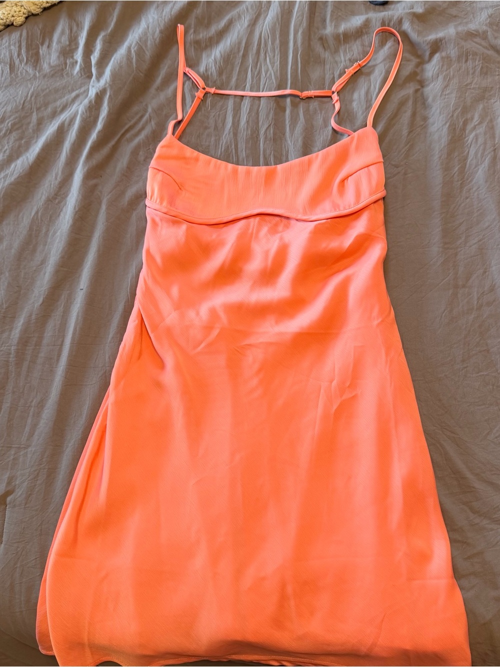 Coral Slip Dress with Adjustable Straps